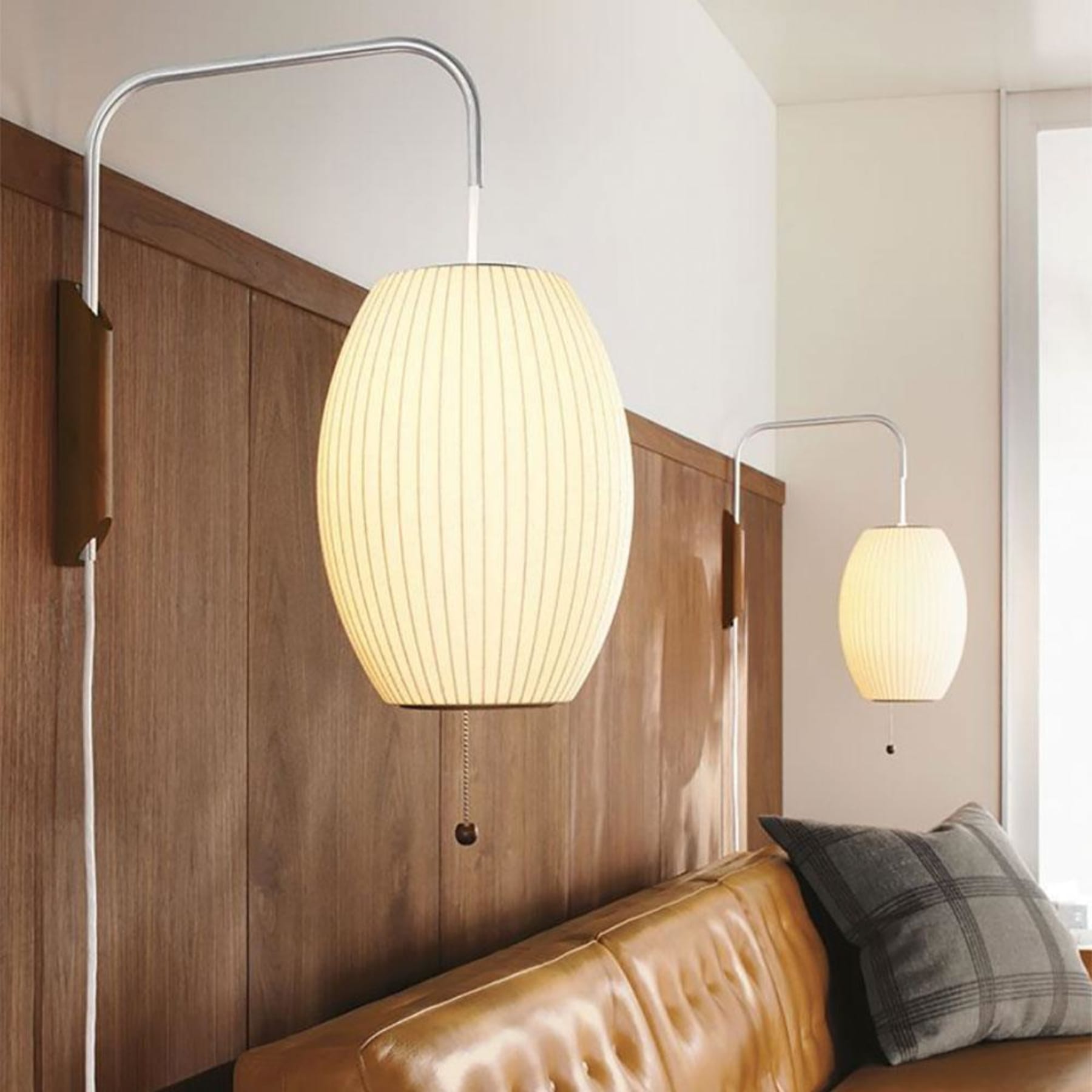 Retro Silk and Walnut Wall Light With Warm LED Glow — Halden Lighting