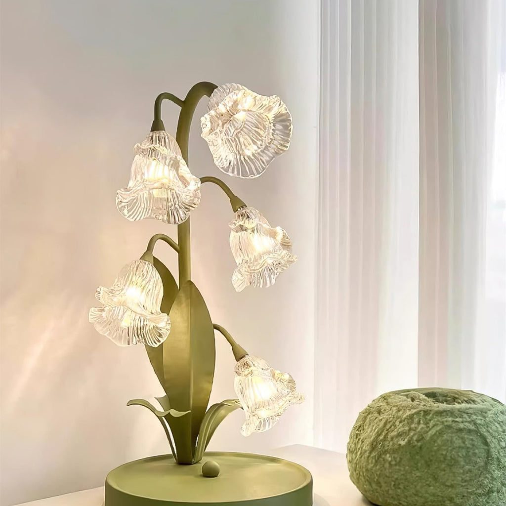 Retro Glass Table Lamp With Warm LED Glow — Halden Lighting