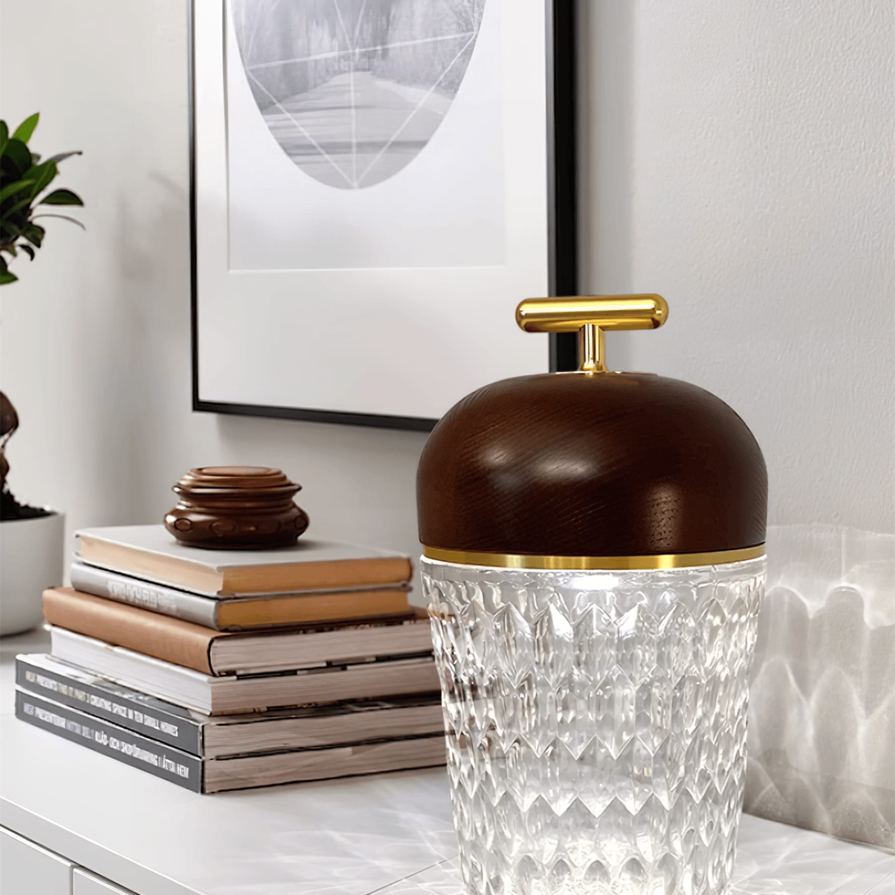 Modern Glass Table Lamp With USB Plug-In Convenience — Halden Lighting
