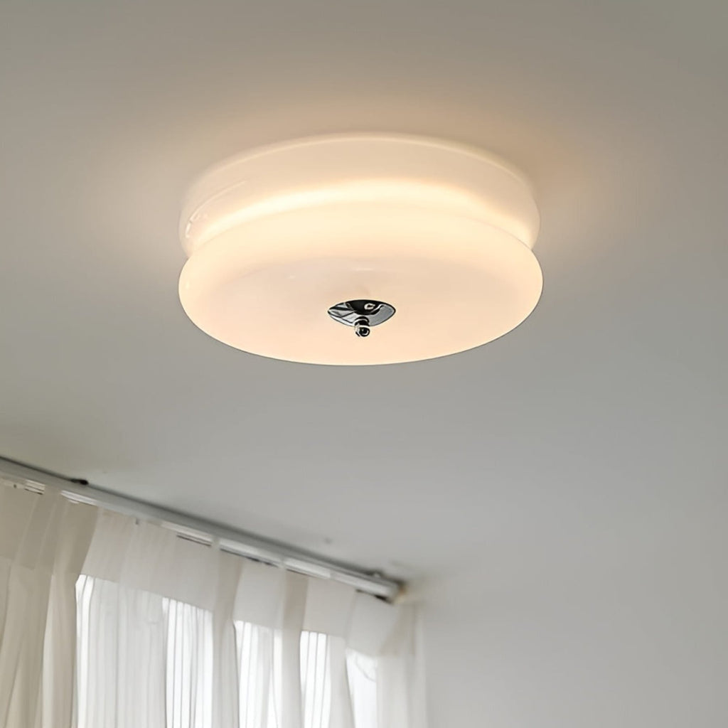 Retro Glass Flush Mount Ceiling Light For Living Room — Halden Lighting