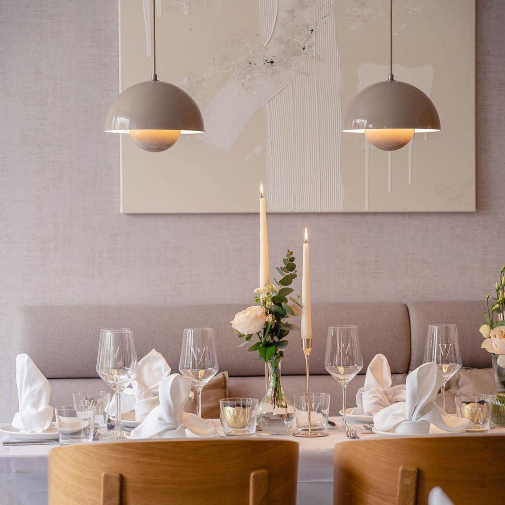 Modern Metal Dome Pendant Light With Integrated LED for Kitchen and Dining — Halden Lighting