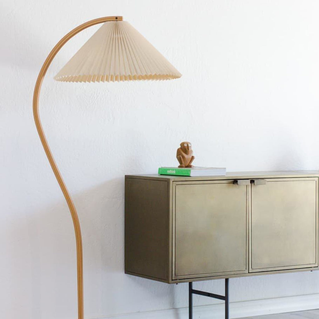 Scandinavian Wood Floor Lamp With Warm LED Glow for Living Room — Halden Lighting