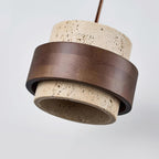 Modern Travertine And Wood Pendant Light For Dining Room — Halden Lighting