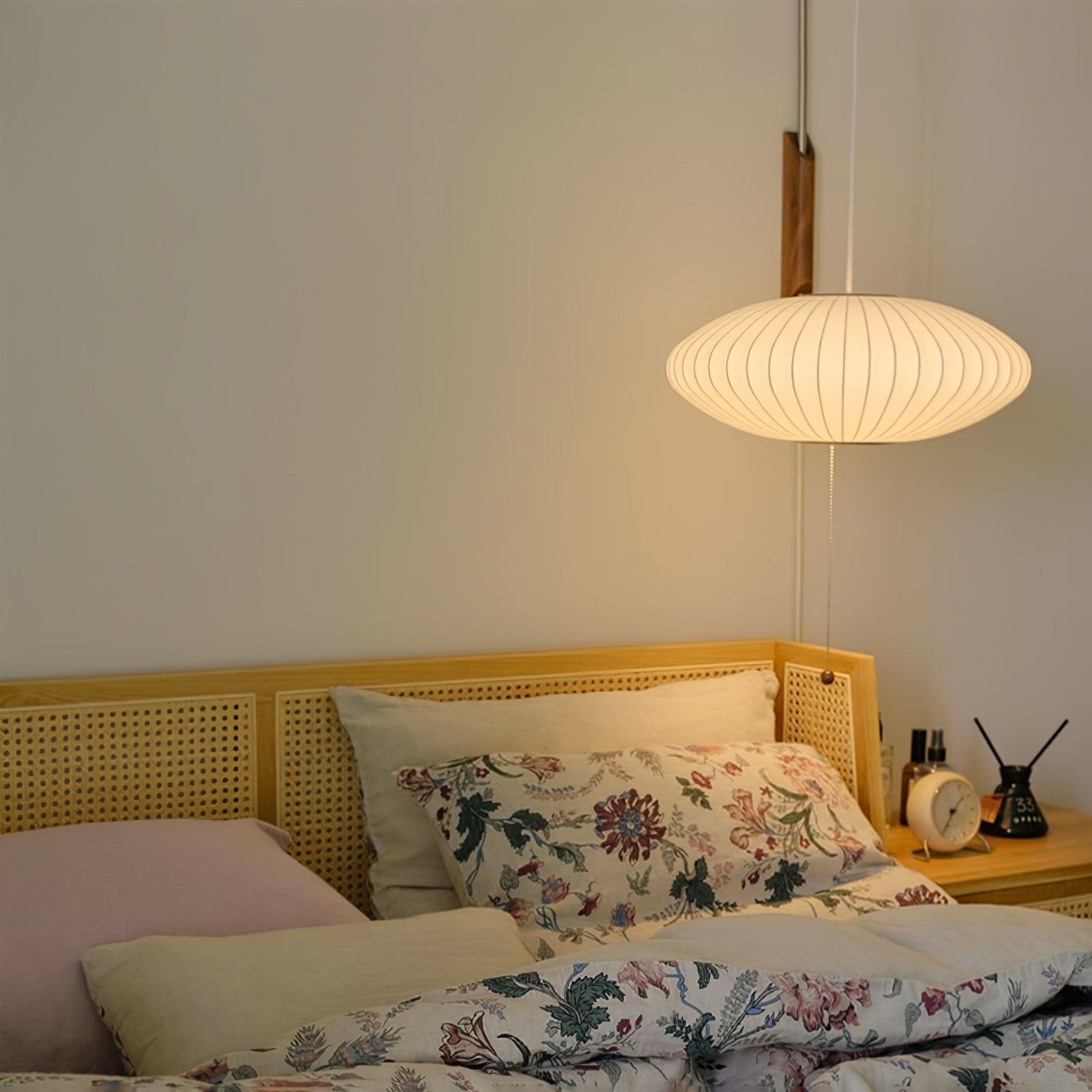 Retro Silk and Walnut Wall Light With Warm LED Glow — Halden Lighting
