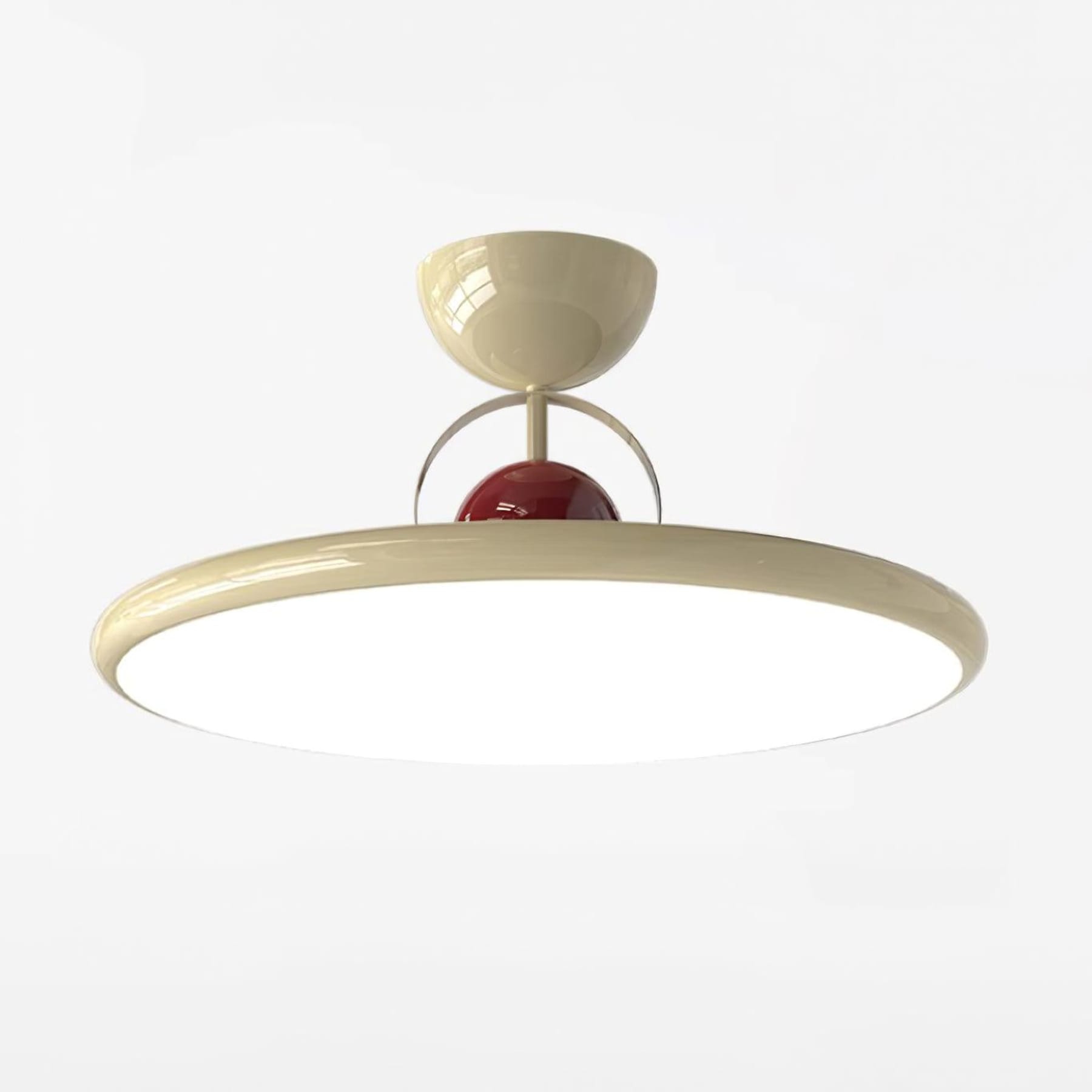 Modern Metal Semi-Flush Ceiling Light With Tri-Colour Dimming — Halden Lighting