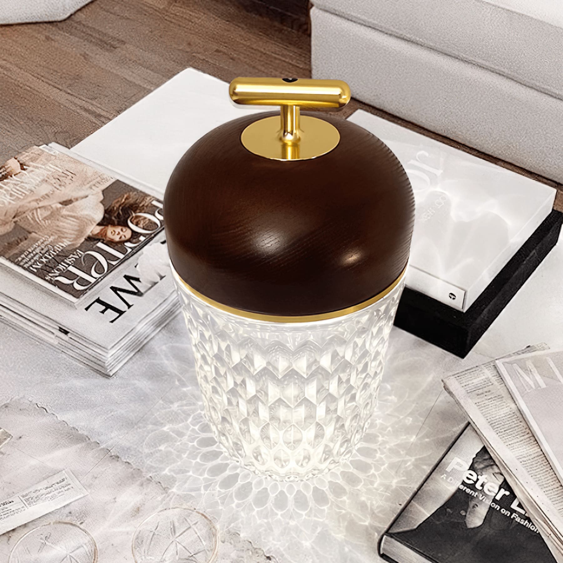 Modern Glass Table Lamp With USB Plug-In Convenience — Halden Lighting