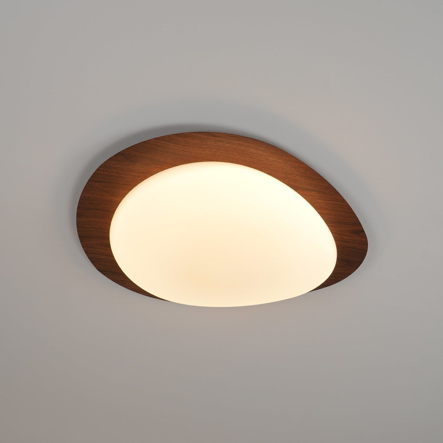 Scandinavian Wood Flush Mount Ceiling Light for Living Room — Halden Lighting