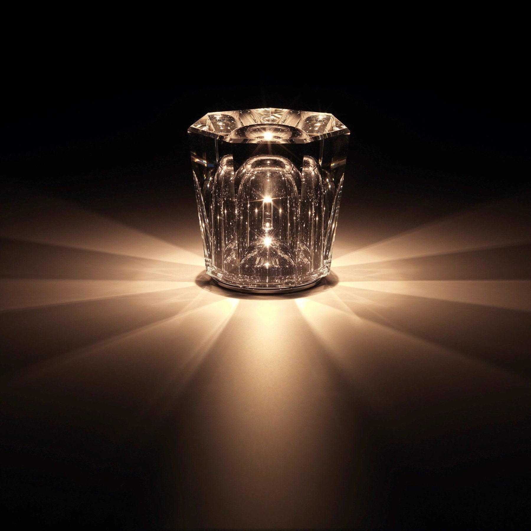 Modern Crystal Table Lamp With Warm LED Glow for Living Room — Halden Lighting
