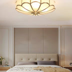 Traditional Brass Flush Mount Ceiling Light With Cool Daylight Glow — Halden Lighting