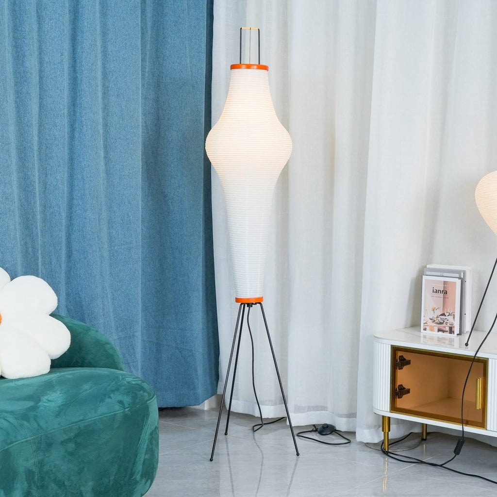 Modern Rice Paper Floor Lamp for Living Room and Bedroom — Halden Lighting