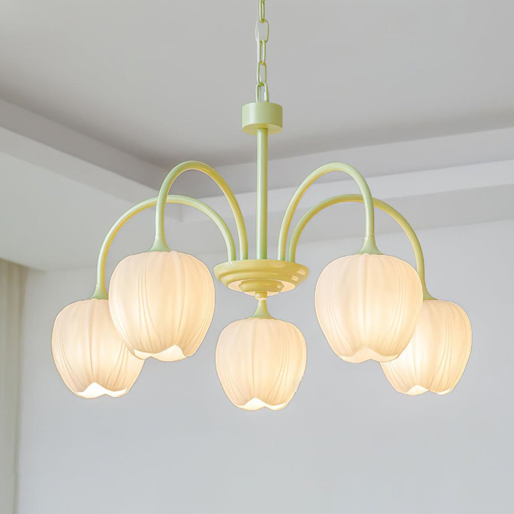Retro Metal And Glass Chandelier With Included Bulbs For Living Room — Halden Lighting