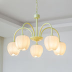 Retro Metal And Glass Chandelier With Included Bulbs For Living Room — Halden Lighting