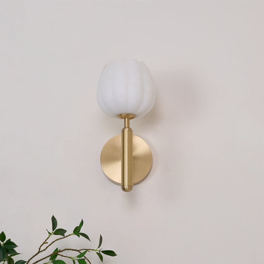 Modern Metal Wall Light With Integrated LED for Living Room — Halden Lighting