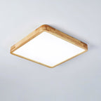 Scandinavian Wood Flush Mount Ceiling Light With Slim Profile — Halden Lighting