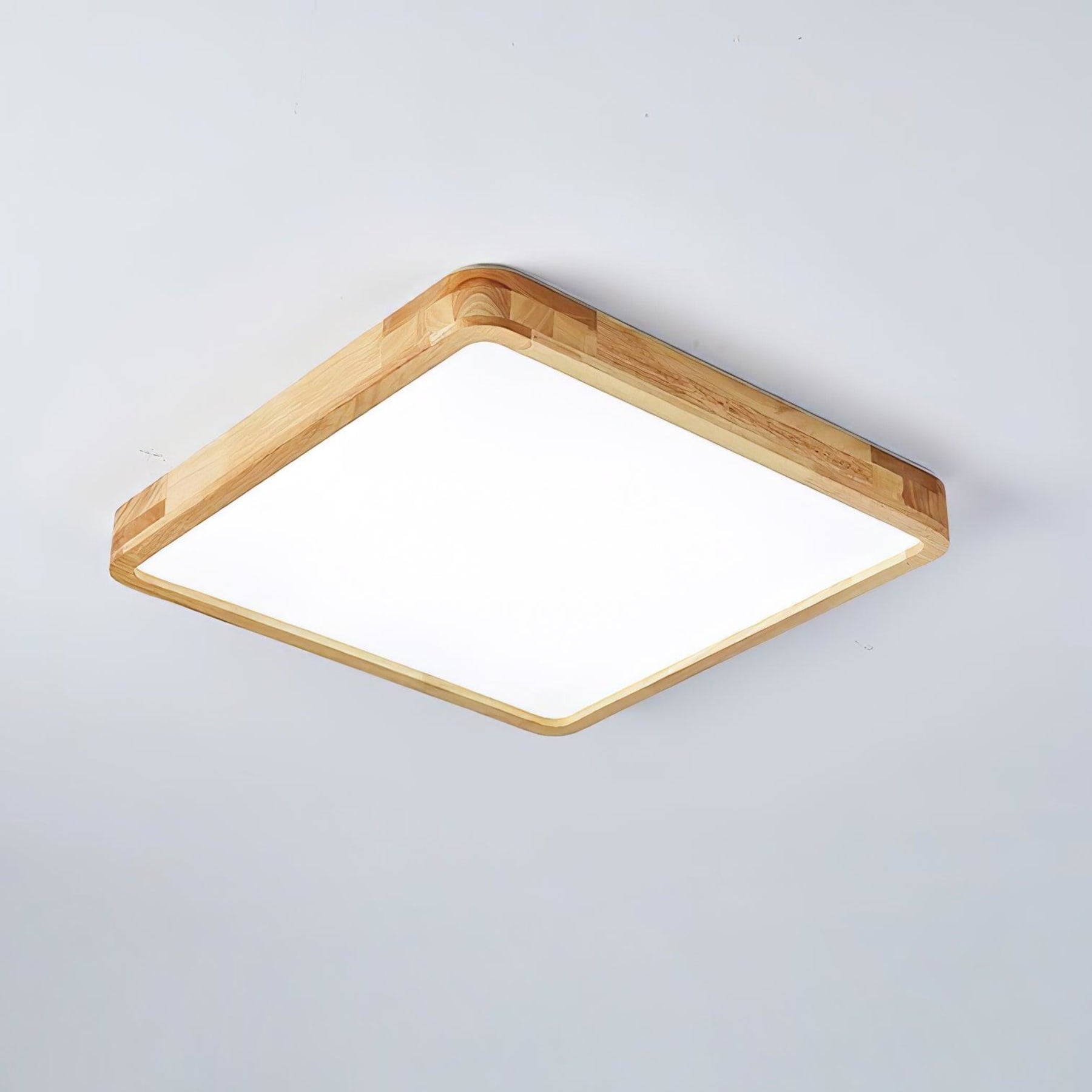Scandinavian Wood Flush Mount Ceiling Light With Slim Profile — Halden Lighting