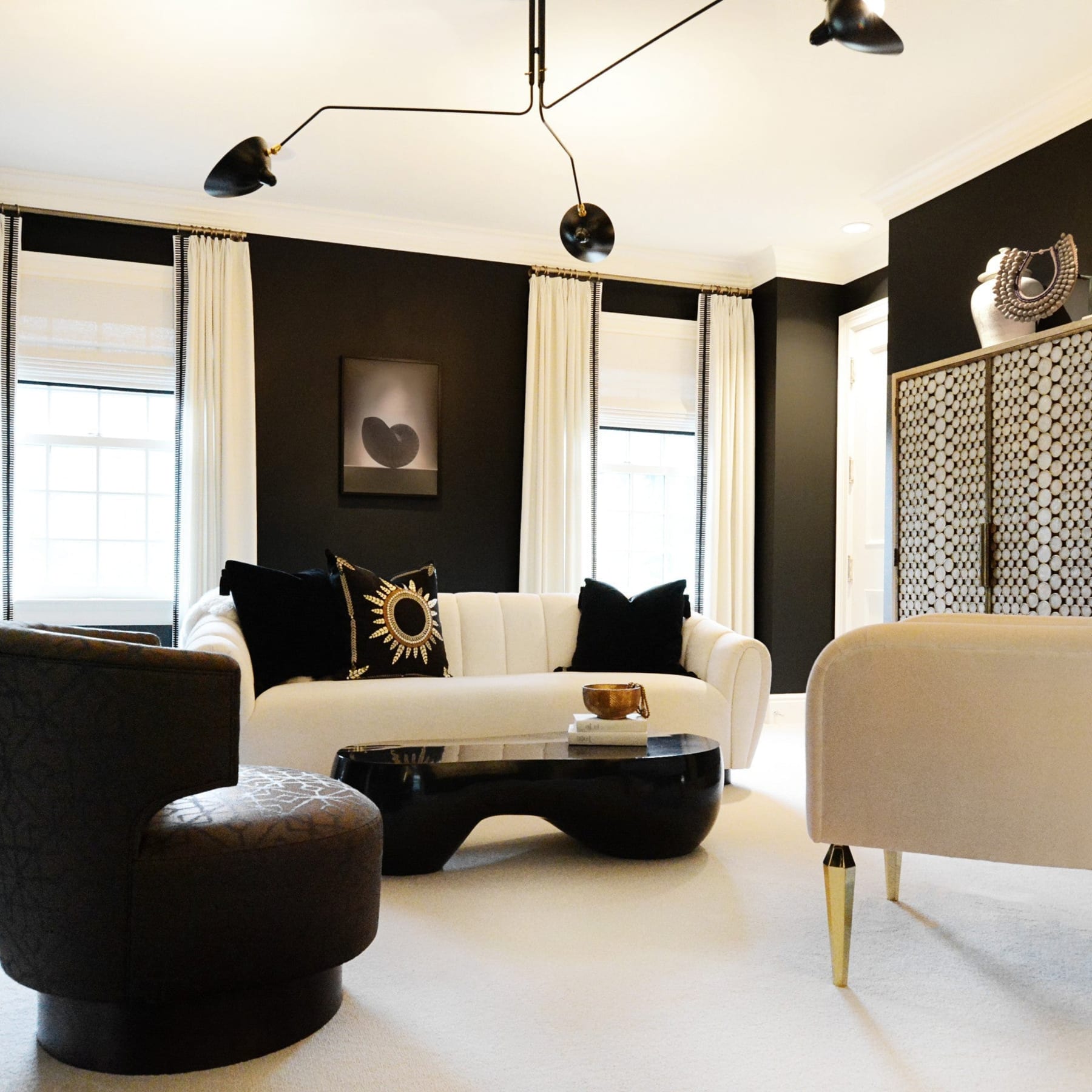 Modern Linear Metal Ceiling Light for Living Room — Halden Lighting