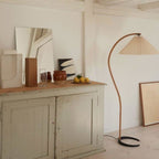 Scandinavian Wood Floor Lamp With Warm LED Glow for Living Room — Halden Lighting