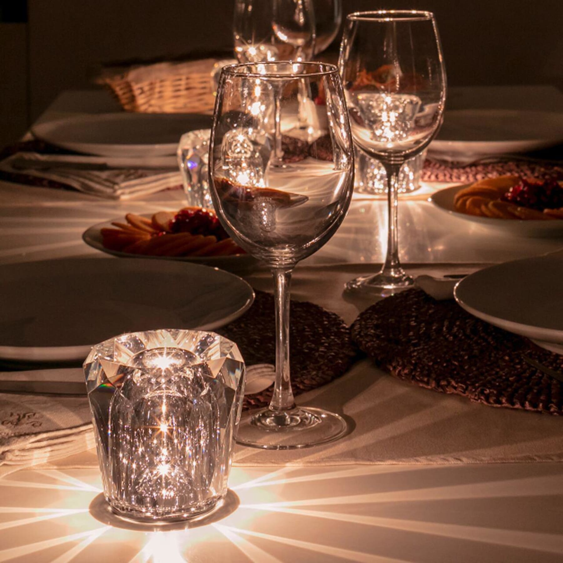 Modern Crystal Table Lamp With Warm LED Glow for Living Room — Halden Lighting