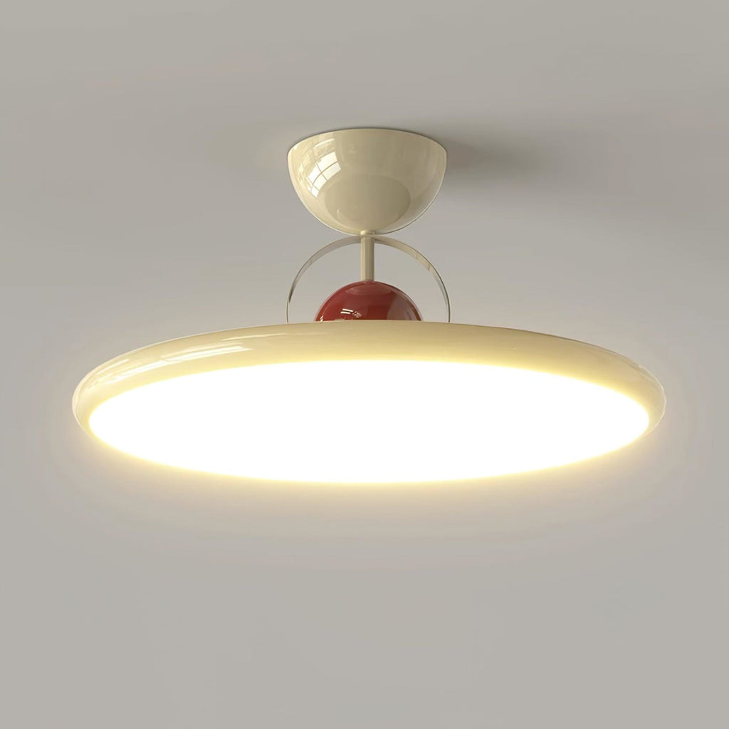 Modern Metal Semi-Flush Ceiling Light With Tri-Colour Dimming — Halden Lighting