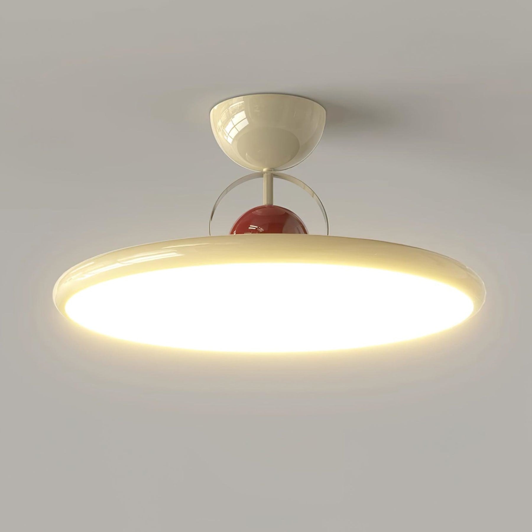 Modern Metal Semi-Flush Ceiling Light With Tri-Colour Dimming — Halden Lighting