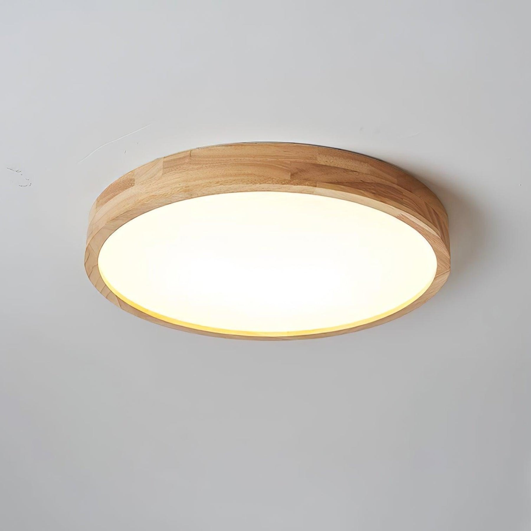 Scandinavian Wood Flush Mount Ceiling Light With Slim Profile — Halden Lighting
