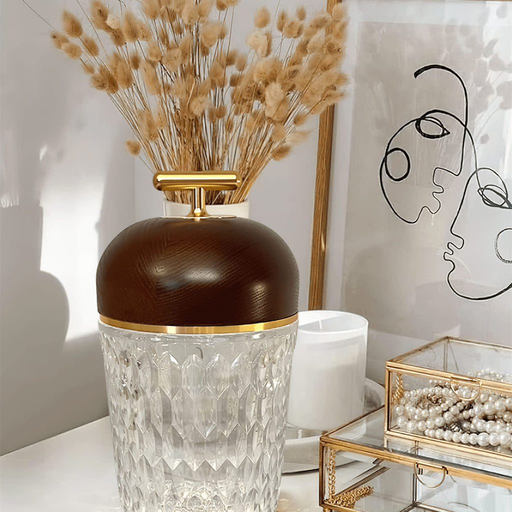 Modern Glass Table Lamp With USB Plug-In Convenience — Halden Lighting
