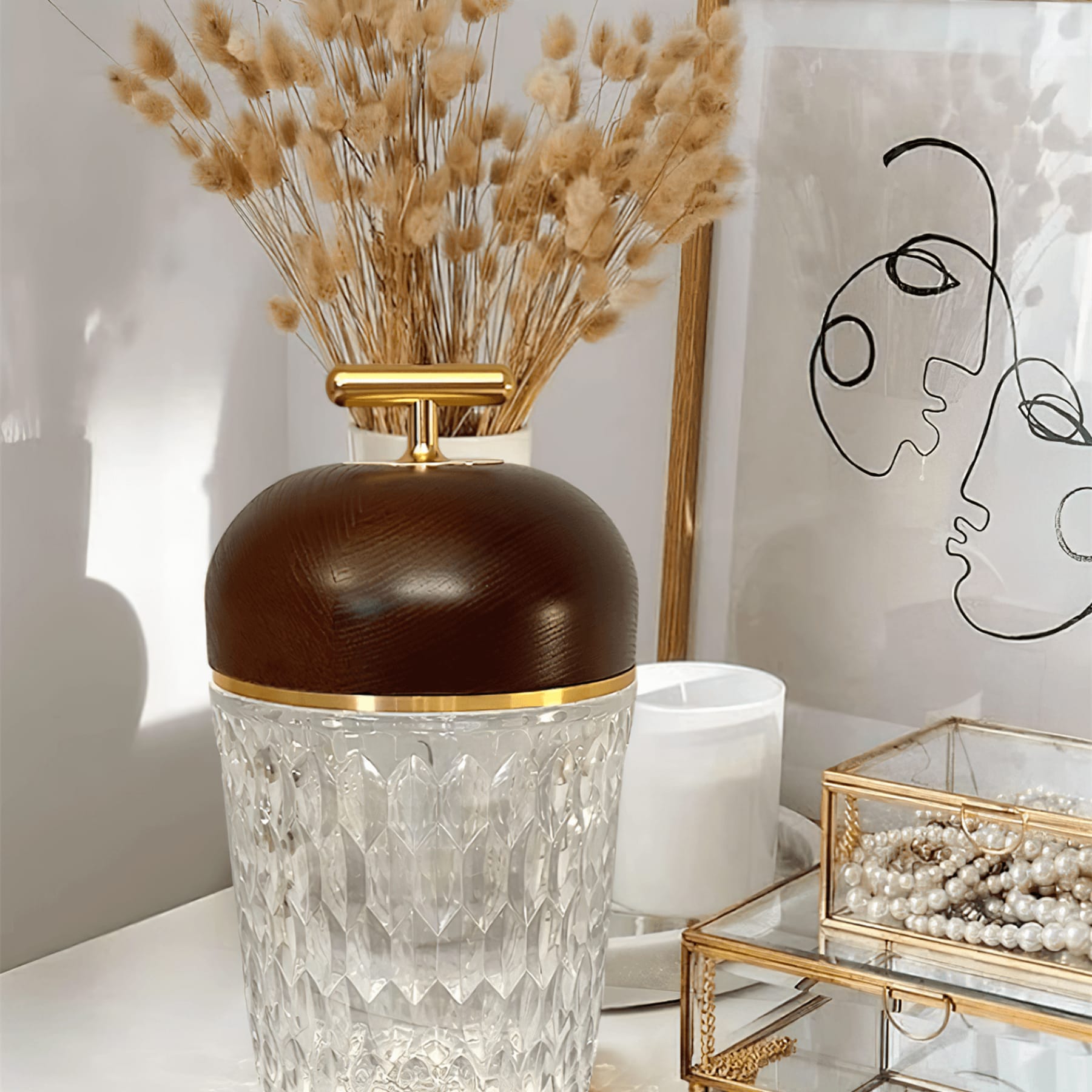 Modern Glass Table Lamp With USB Plug-In Convenience — Halden Lighting