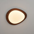 Scandinavian Wood Flush Mount Ceiling Light for Living Room in Dark Brown — Halden Lighting