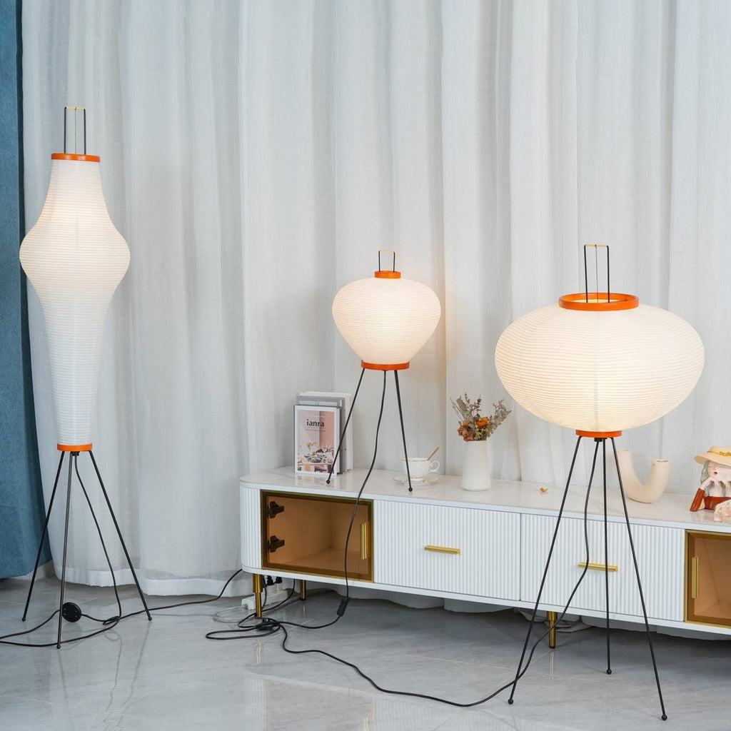 Modern Rice Paper Floor Lamp for Living Room and Bedroom — Halden Lighting