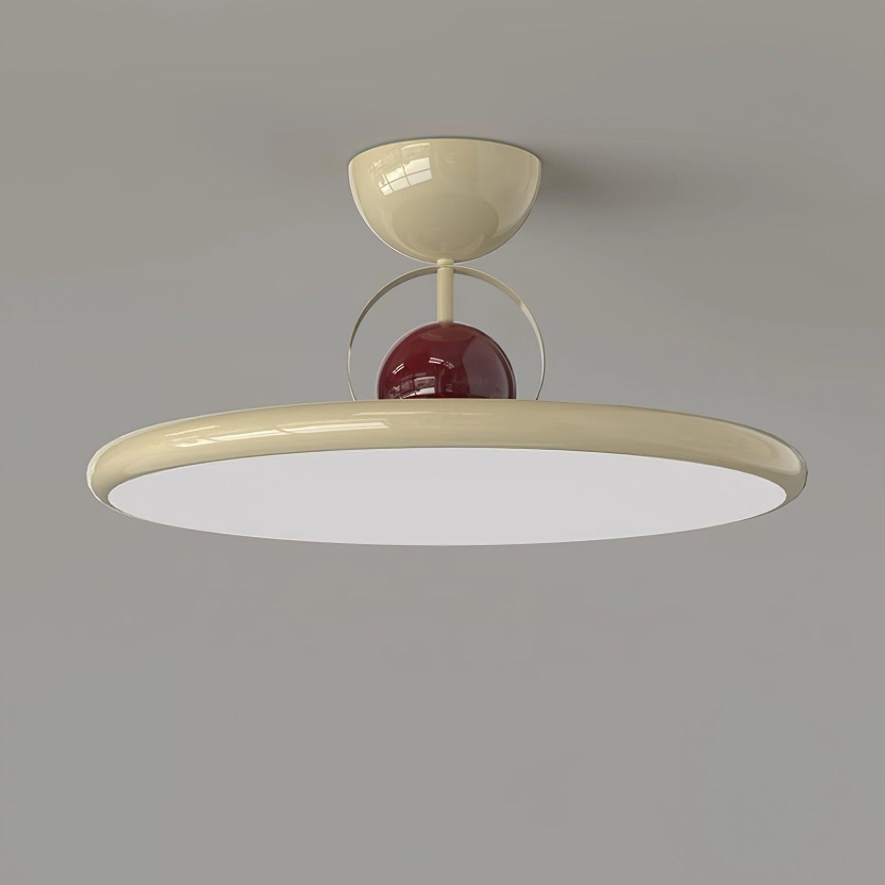 Modern Metal Semi-Flush Ceiling Light With Tri-Colour Dimming — Halden Lighting