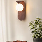 Modern Wood Wall Light With Tri-Colour LED Glow — Halden Lighting