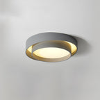 Modern Metal Flush Mount Ceiling Light With Cool Daylight Glow in Grey — Halden Lighting