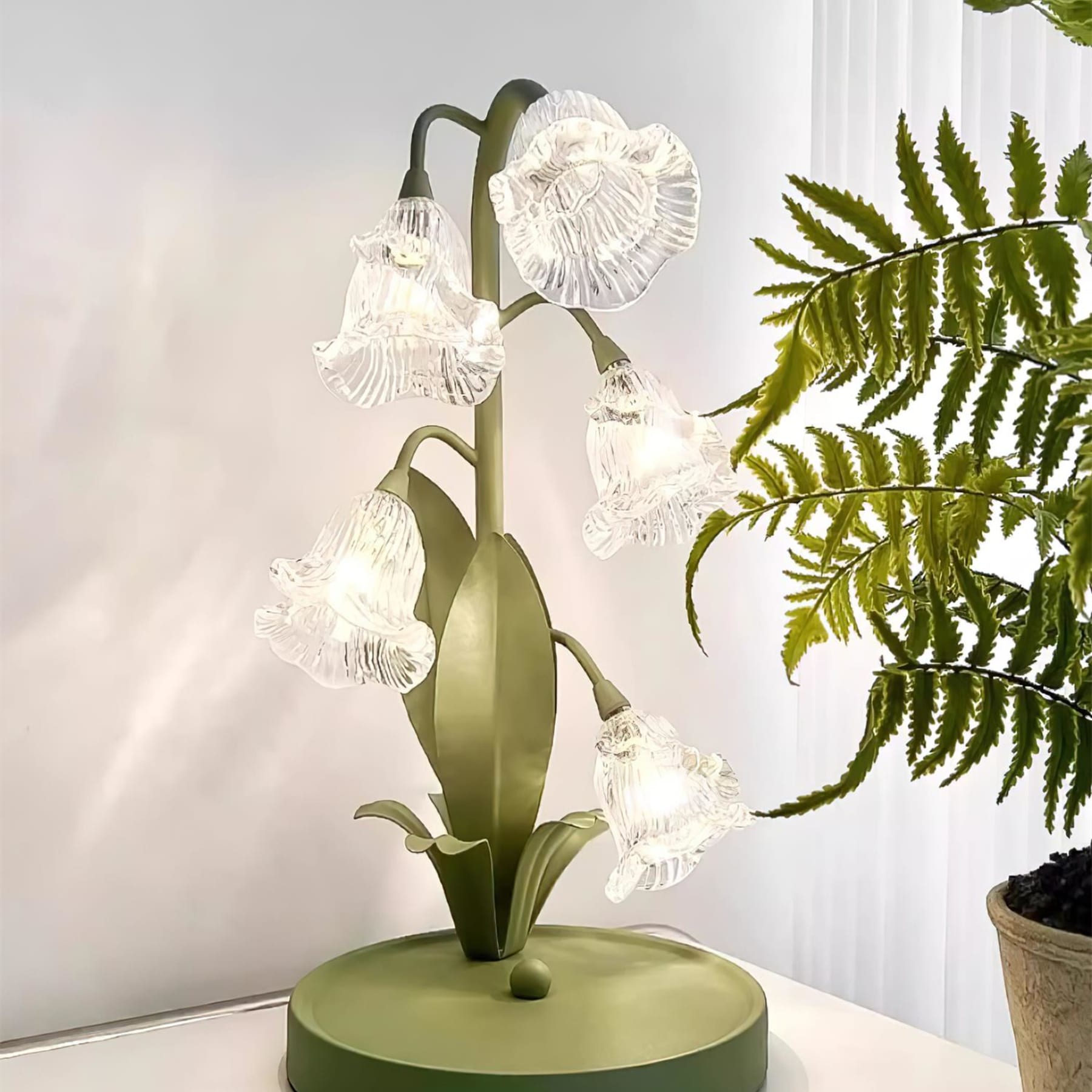 Retro Glass Table Lamp With Warm LED Glow — Halden Lighting
