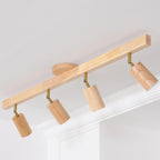 Modern Linear Walnut Wood Ceiling Light for Living Room — Halden Lighting
