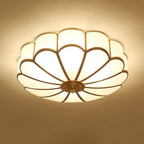 Traditional Brass Flush Mount Ceiling Light With Cool Daylight Glow — Halden Lighting