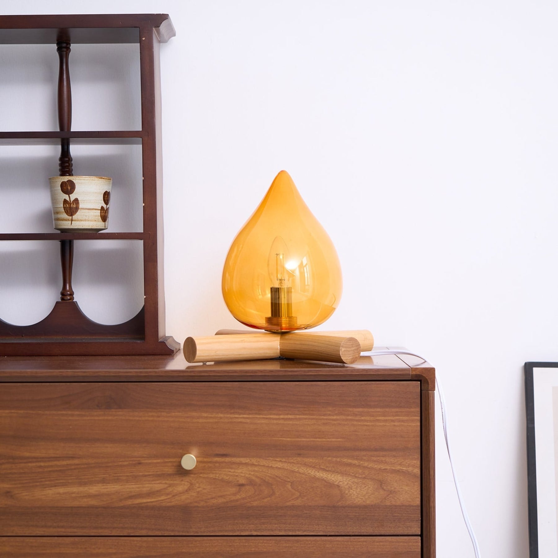 Modern Bamboo and Wood Table Lamp With Warm LED Glow — Halden Lighting