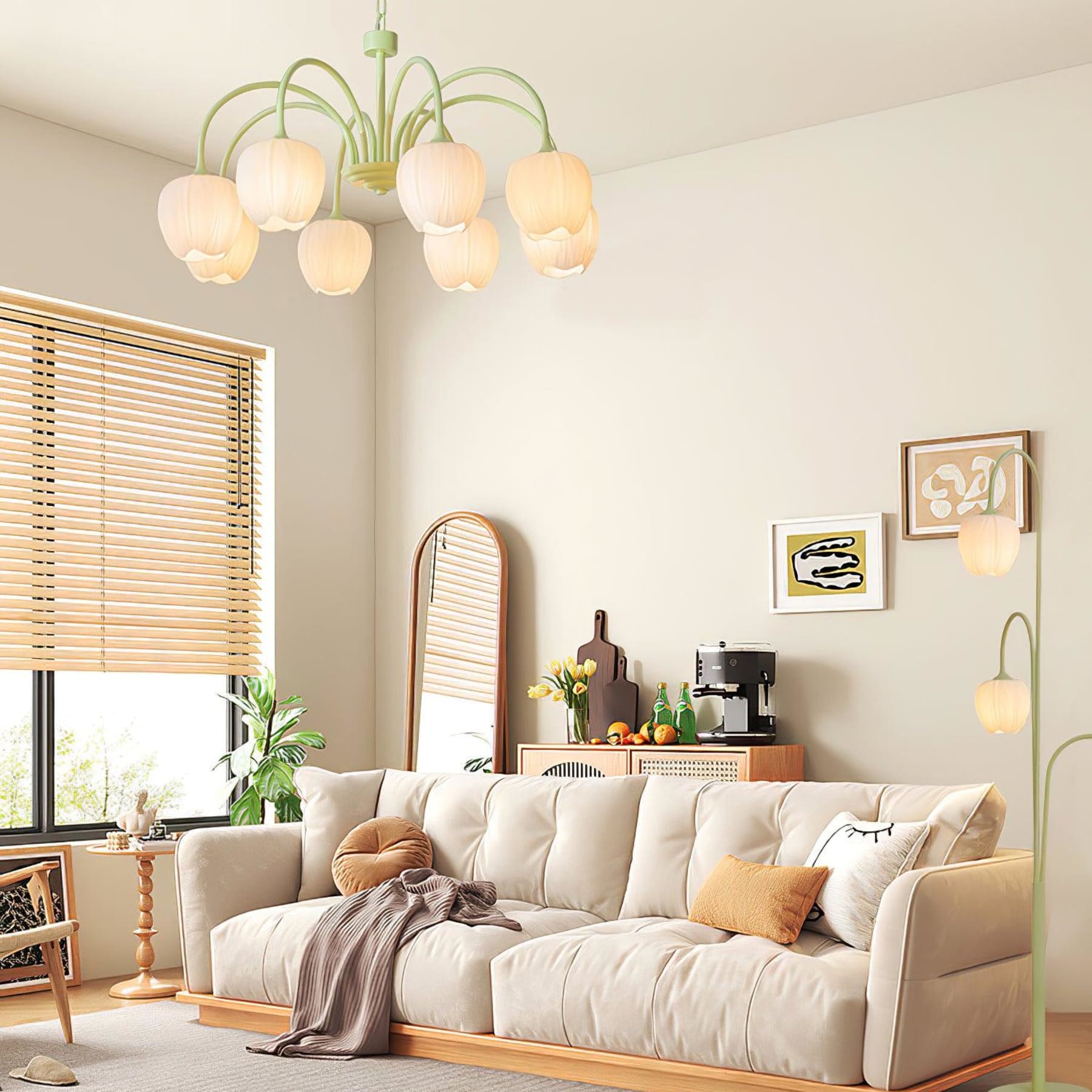 Retro Metal And Glass Chandelier With Included Bulbs For Living Room — Halden Lighting