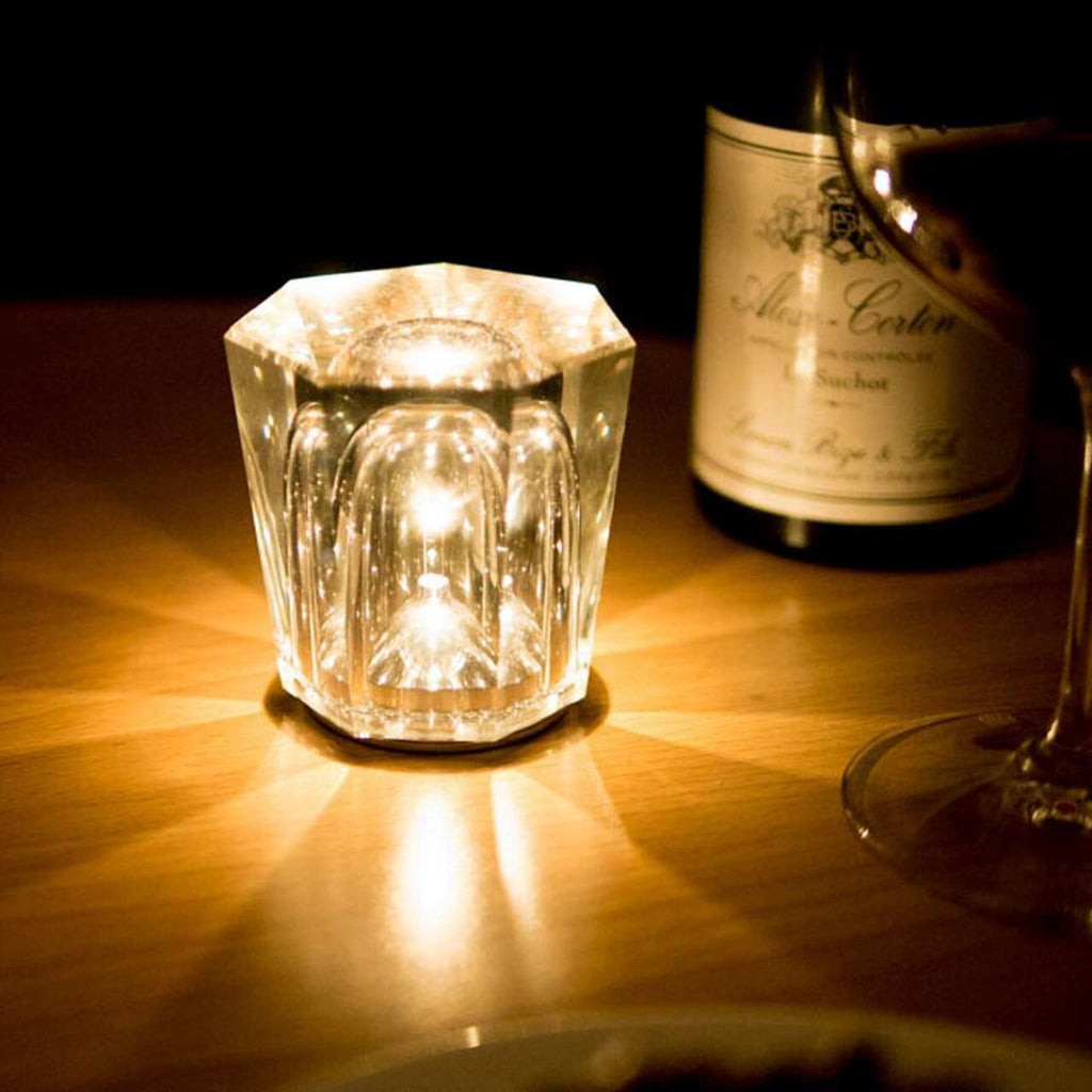 Modern Crystal Table Lamp With Warm LED Glow for Living Room — Halden Lighting