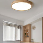 Scandinavian Wood Flush Mount Ceiling Light With Slim Profile — Halden Lighting