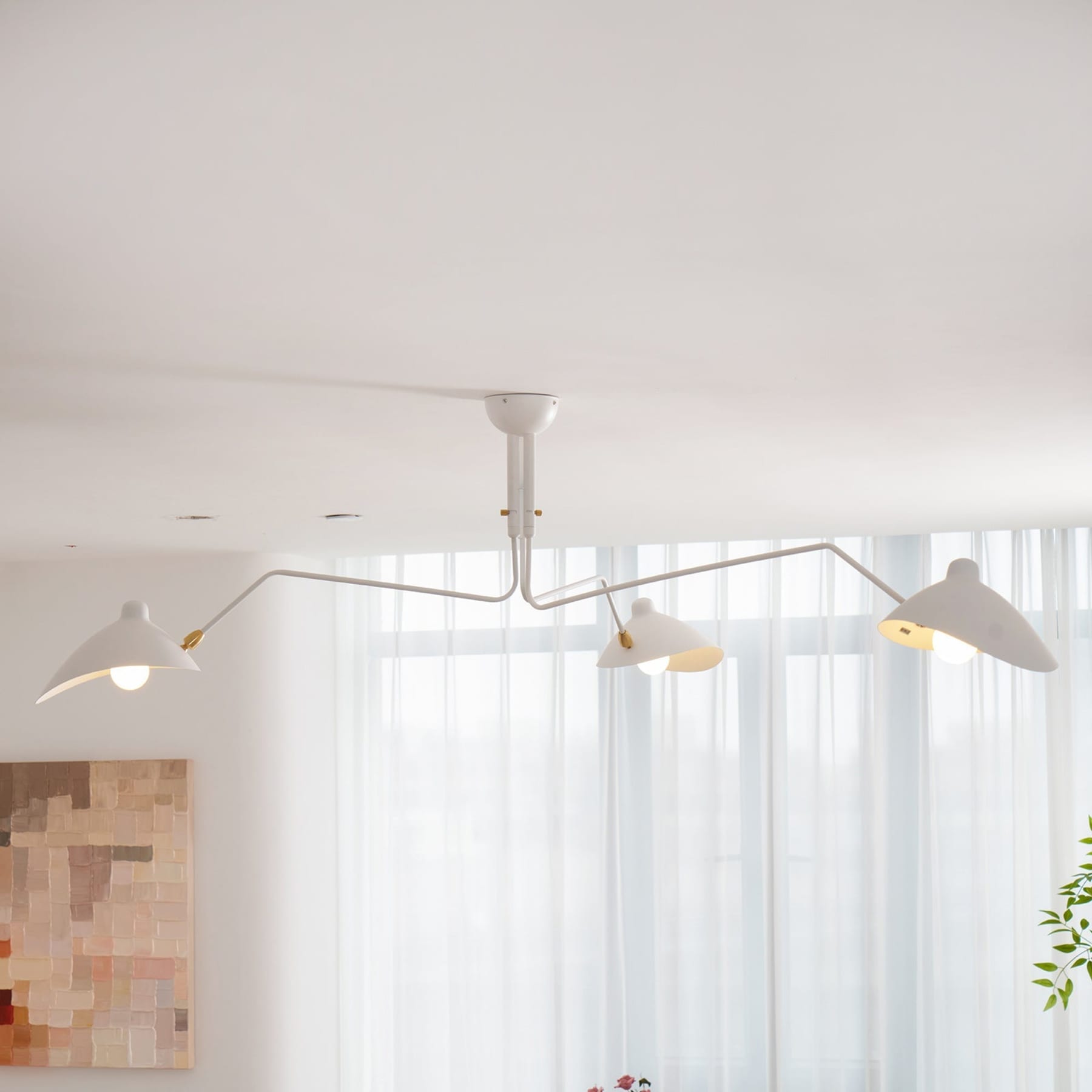 Modern Linear Metal Ceiling Light for Living Room — Halden Lighting