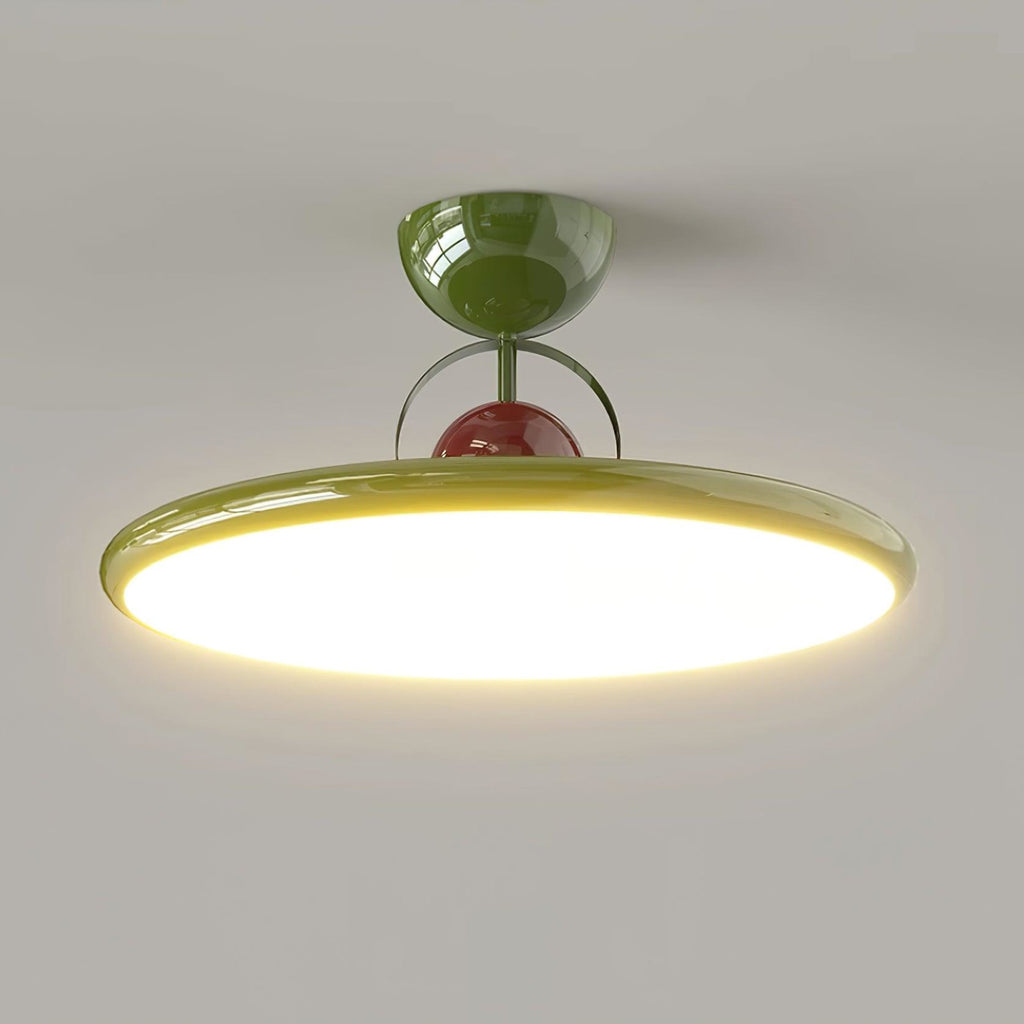 Modern Metal Semi-Flush Ceiling Light With Tri-Colour Dimming — Halden Lighting