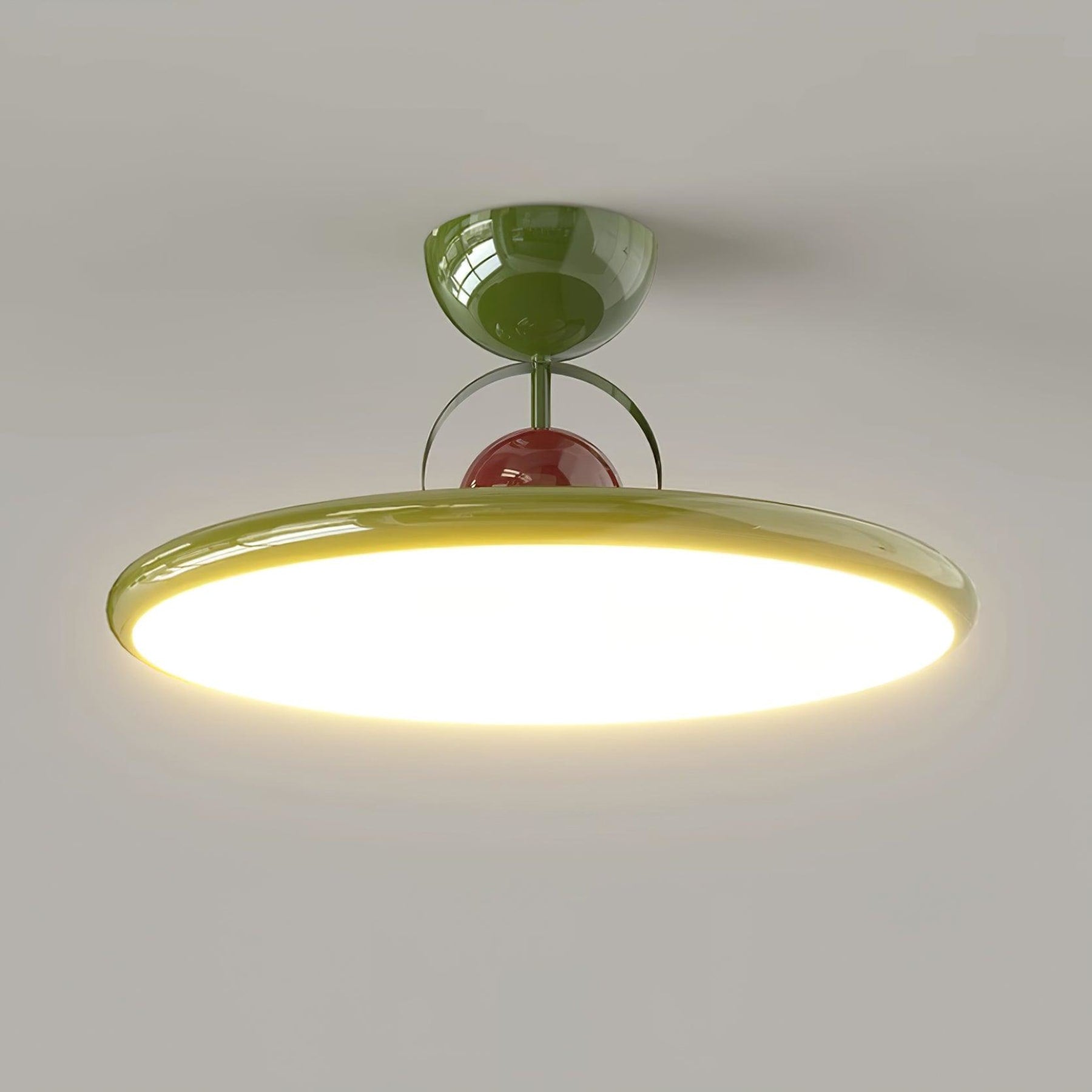 Modern Metal Semi-Flush Ceiling Light With Tri-Colour Dimming — Halden Lighting