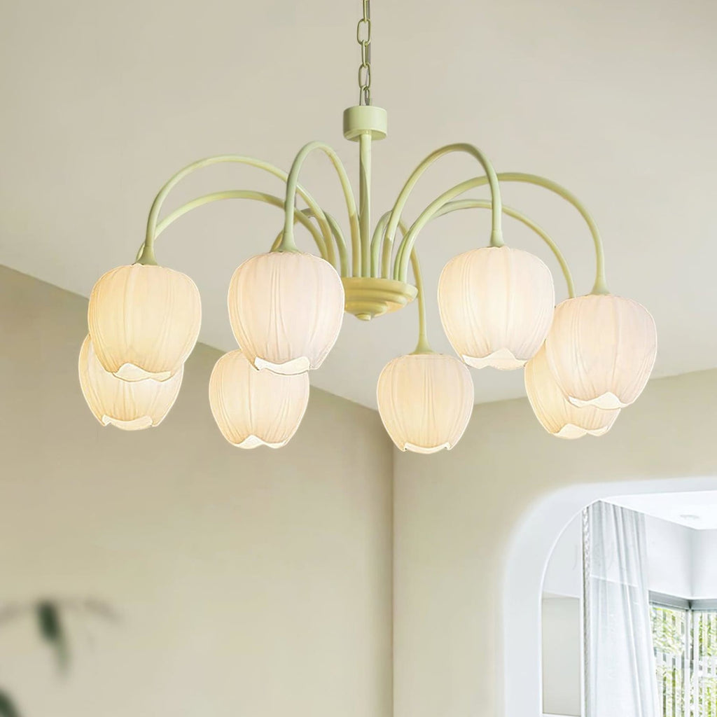 Retro Metal And Glass Chandelier With Included Bulbs For Living Room — Halden Lighting