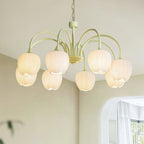 Retro Metal And Glass Chandelier With Included Bulbs For Living Room — Halden Lighting
