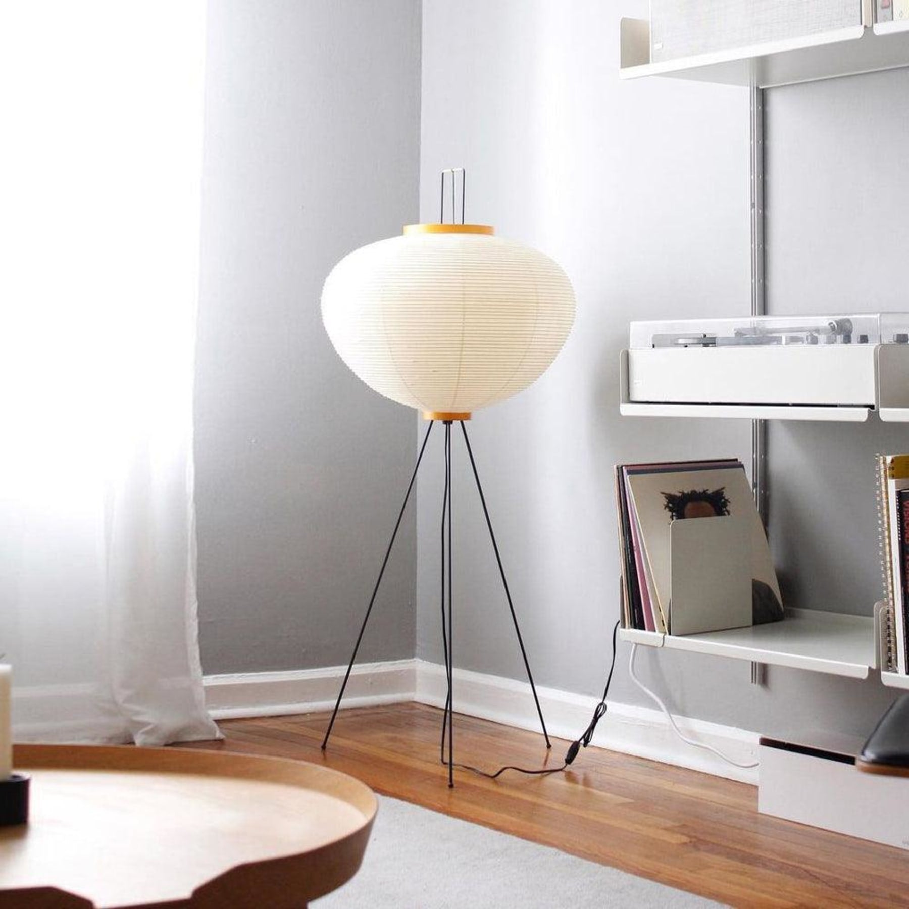 Modern Rice Paper Floor Lamp for Living Room and Bedroom — Halden Lighting