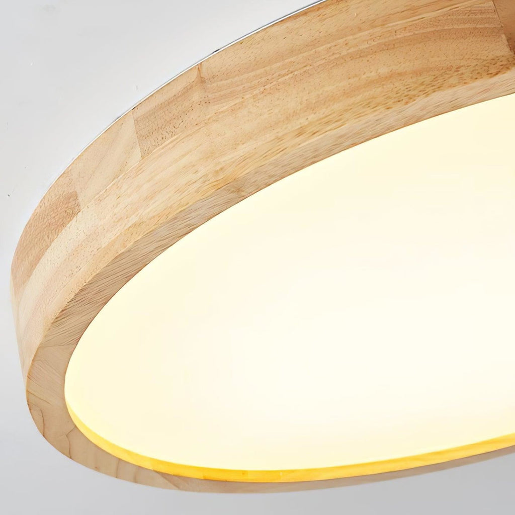 Scandinavian Wood Flush Mount Ceiling Light With Slim Profile — Halden Lighting