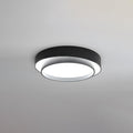 Modern Metal Flush Mount Ceiling Light With Cool Daylight Glow in Black — Halden Lighting