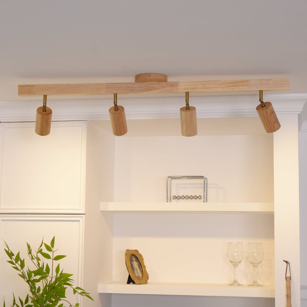 Modern Linear Walnut Wood Ceiling Light for Living Room — Halden Lighting