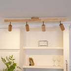 Modern Linear Walnut Wood Ceiling Light for Living Room — Halden Lighting