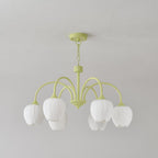 Retro Metal And Glass Chandelier With Included Bulbs For Living Room — Halden Lighting
